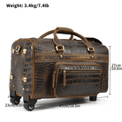 VacationGrabs mens overnight weekender bag in stylish dark brown with wheels and multiple compartments