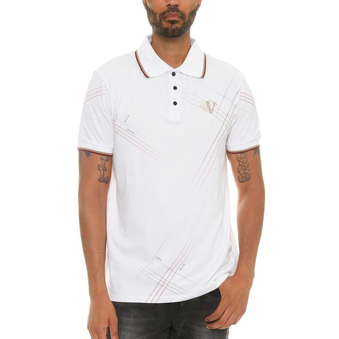 Mens Vacation Polo Shirt in White with Stylish Design and Comfortable Fit by VacationGrabs