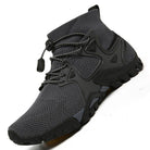 VacationGrabs women's mesh non-slip walking boots in grey with comfortable fit and adjustable laces