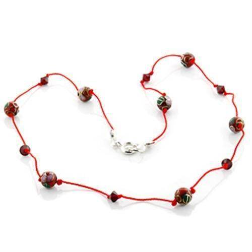 Multicolor resin necklace featuring colorful beads on a red cord for a vibrant accessory