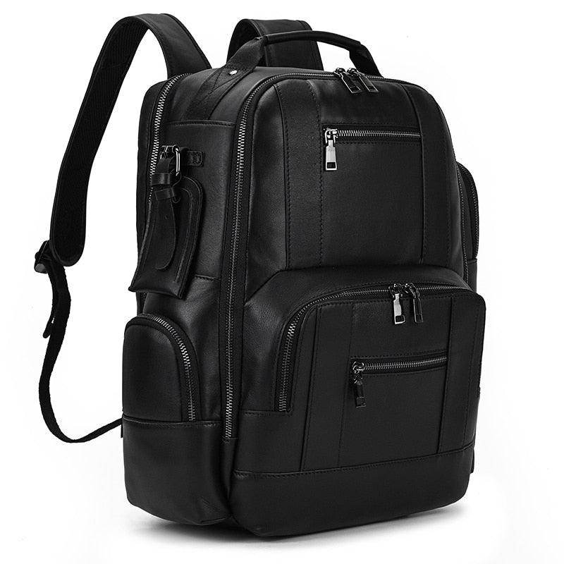 Black multipocket travel backpacks with multiple zippers for organized packing and daily use