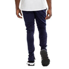 Stylish navy white track pants mens featuring a comfortable fit and tapered desig
