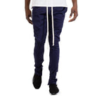 WEIV navy white track pants mens with a comfortable fit and stylish design for casual wear