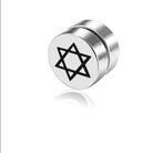 Silver non-pierced earrings studs featuring a Star of David design for stylish men's jewelry