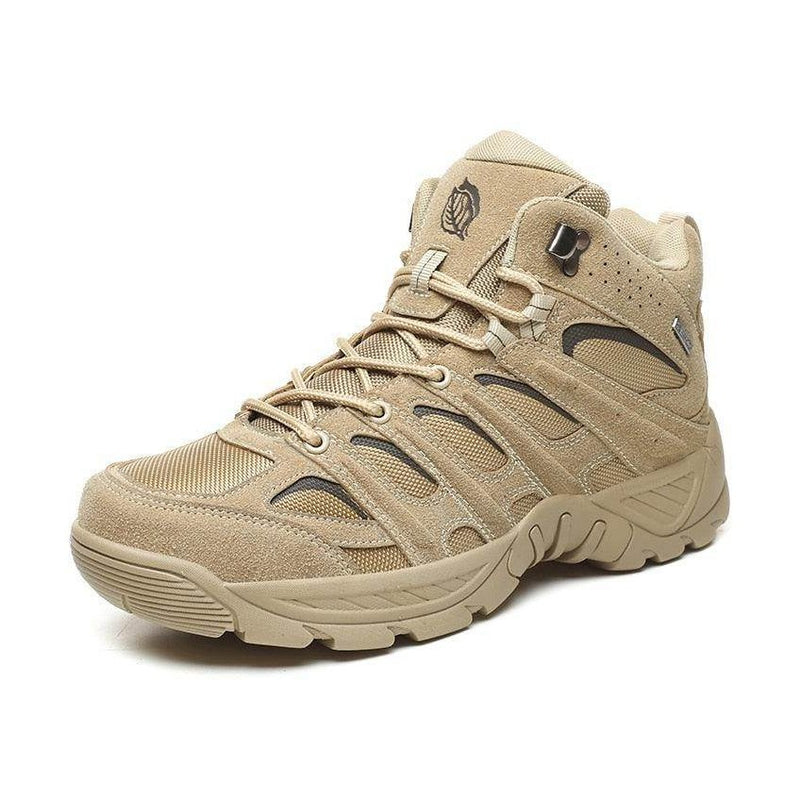 VacationGrabs non-slip tactical ankle boots in beige with sturdy construction for outdoor activities
