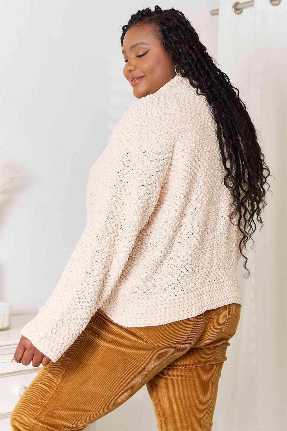 Trendsi women's open front cardigan for travel in light beige, featuring a relaxed fit and cozy texture
