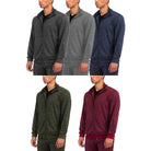 Mens performance jacket zipper front in four colors: grey, navy, green, and burgundy for versatile styling