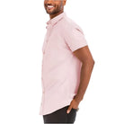 Men's short sleeve pink button down shirt men from VacationGrabs, perfect for casual outings