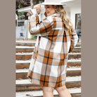 Trendsi women's plaid dress with buttons featuring a stylish oversized fit and fall colors