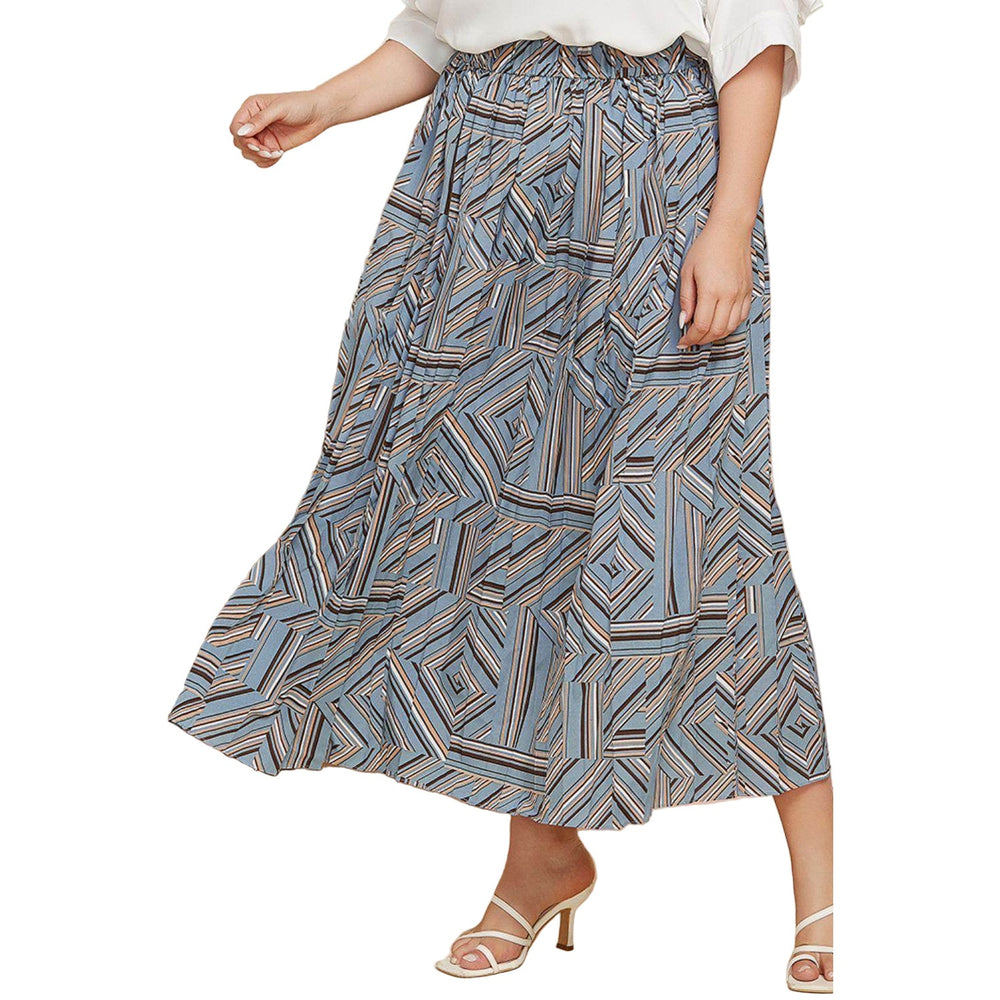 Trendsi plus size geometric skirt featuring a relaxed fit and stylish pattern for comfortable wear