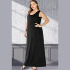 Trendsi Plus Size Maxi Tank Dress in Black with a Comfortable and Chic Fit for Any Occasion