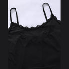 Trendsi plus size scoop neck pajamas in black with delicate lace trim for comfortable loungewear
