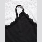 Trendsi plus size scoop neck pajamas in black with lace trim for comfortable loungewear