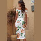 Trendsi women's printed split maxi dress with off-shoulder design and floral pattern