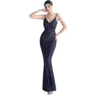 Yidingzs purple sequin dress women with a fitted silhouette and elegant spaghetti straps