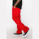 Men's red flare track pants by VacationGrabs, perfect for casual wear and athletic activities.