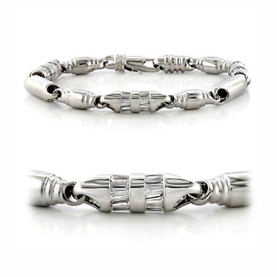 Rhodium brass women's bracelet featuring a sleek design and polished finish for versatile styling