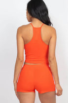 Ribbed Crop Cami Top & Shorts Set - VacationGrabs