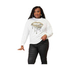 Trendsi women's round neck casual sweatshirt featuring a stylish leopard print lip design
