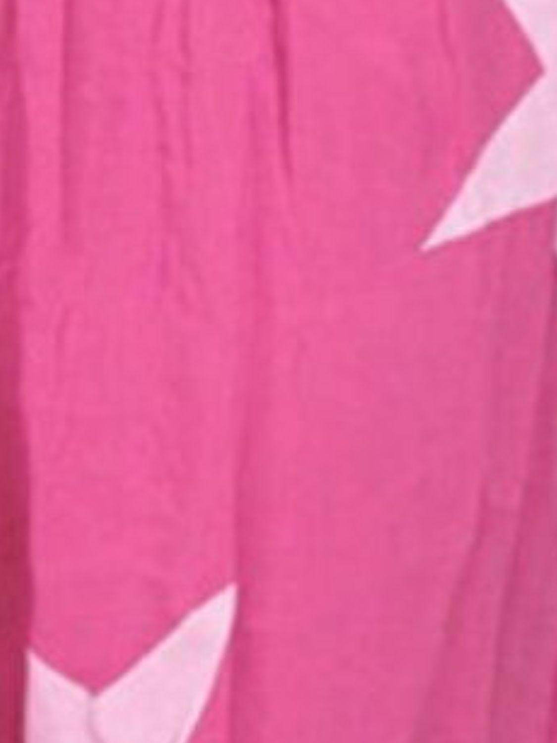 Trendsi Women's ruched full size pants in vibrant pink with star pattern detail