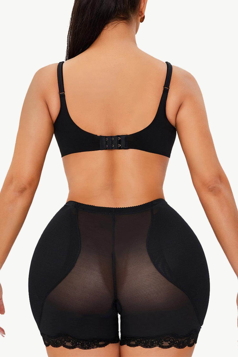 Women's shapewear shorts with scalloped lace trim for a smooth silhouette and stylish look