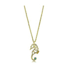 VacationGrabs seahorse charm necklace gold plated with a delicate chain and blue gemstone accent