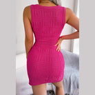 Trendsi sexy knit club dress in vibrant pink with a fitted design and textured pattern