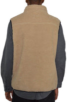 Men's VacationGrabs sherpa fleece outerwear vest in beige for warmth and style
