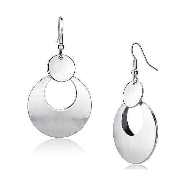 Silver circle drop earrings by VacationGrabs with a modern and stylish design for any occasion