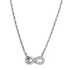 Sparkling silver tone necklace for gifting featuring an infinity design with elegant accents