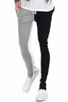 Split track pants for men featuring a two-tone design for a stylish casual look