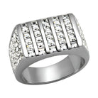 Stainless steel fashion ring featuring a bold design with sparkling stones for stylish men's accessories
