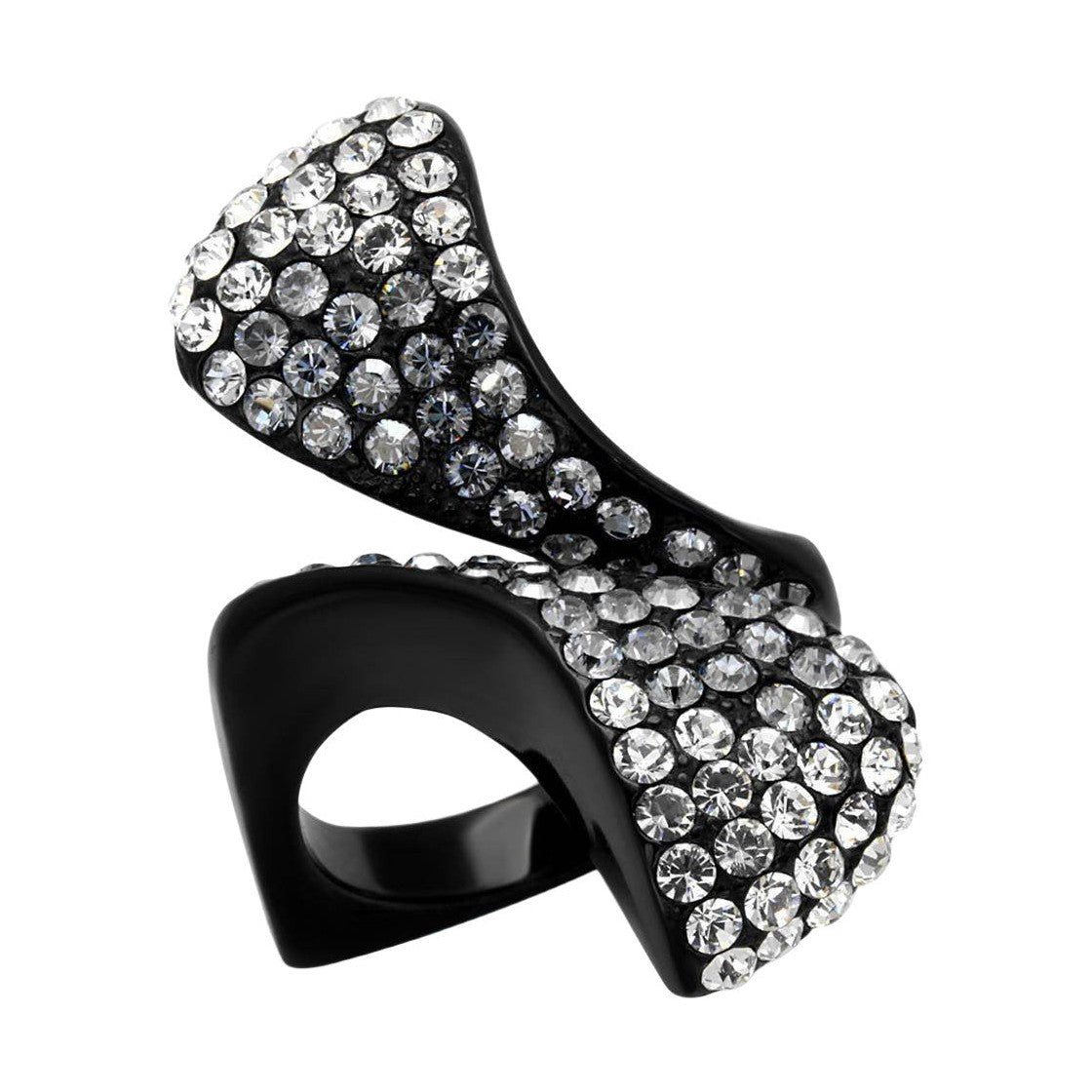 Stylish stainless steel fashion rings adorned with sparkling crystals for a chic look