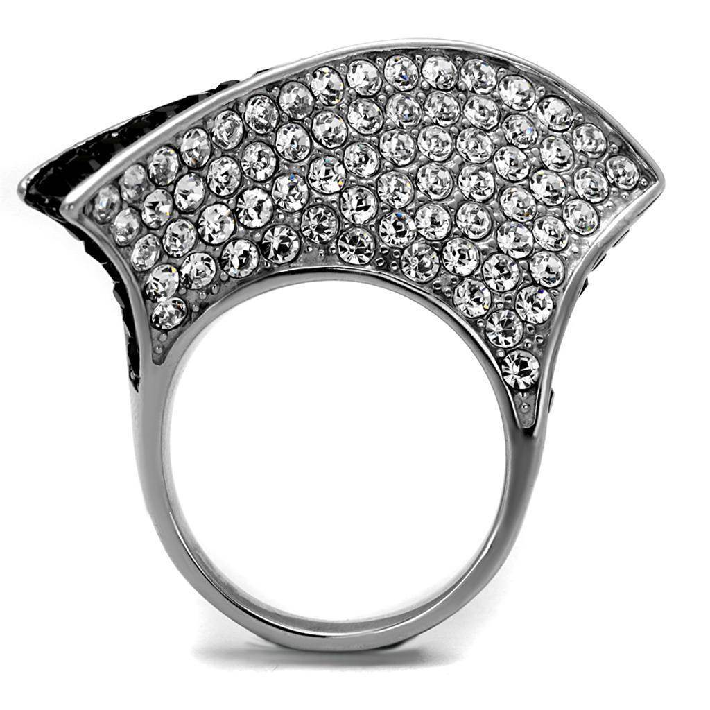 Stainless steel fashion rings with sparkling crystals for elegant and stylish looks