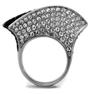 Stainless steel fashion rings with sparkling crystals for elegant and stylish looks