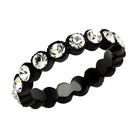 VacationGrabs stainless steel scallop ring adorned with sparkling crystals for elegant style