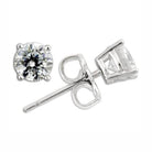 Elegant sterling silver stud earrings for women featuring sparkling clear gemstones