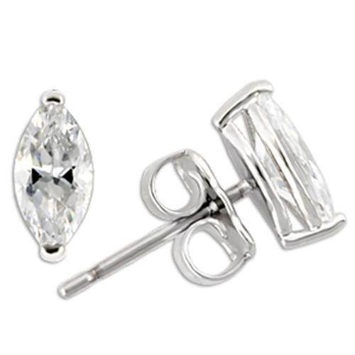 Elegant sterling silver vacation accessories earrings with sparkling clear gemstones for stylish looks