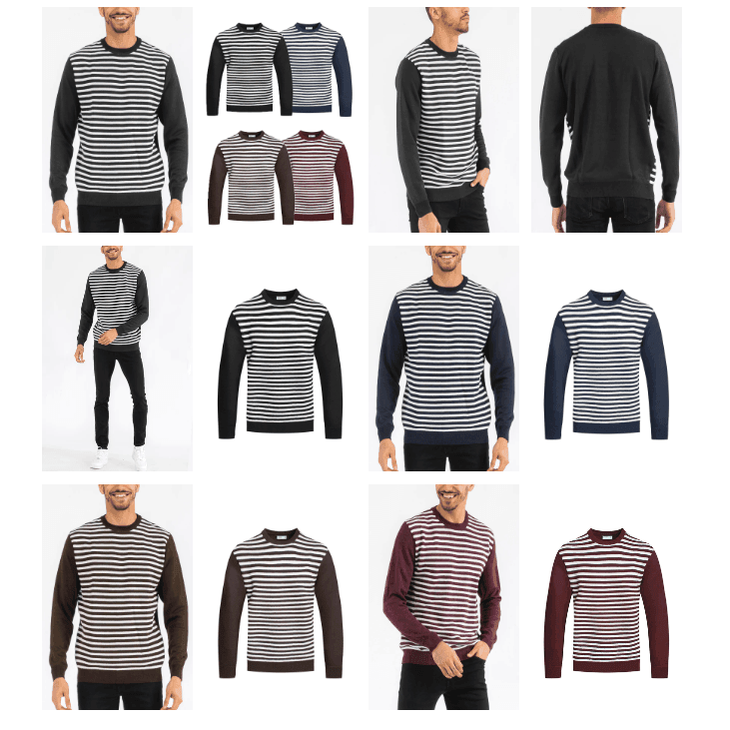 Men's striped sweater for vacations featuring comfortable fabric and stylish design suitable for travel