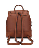 Stylish backpack handbag in brown leather with adjustable straps and a sleek design