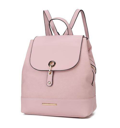 Pink Orpheus stylish backpack handbag with a flap and adjustable straps for daily use