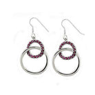 Elegant silver and pink stylish earrings for vacations with intertwined circular designs