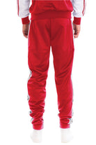 Red stylish joggers for men with side stripes for a sporty look and comfortable fit