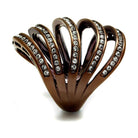 Elegant synthetic crystal coffee ring with a unique swirl design and sparkling accents