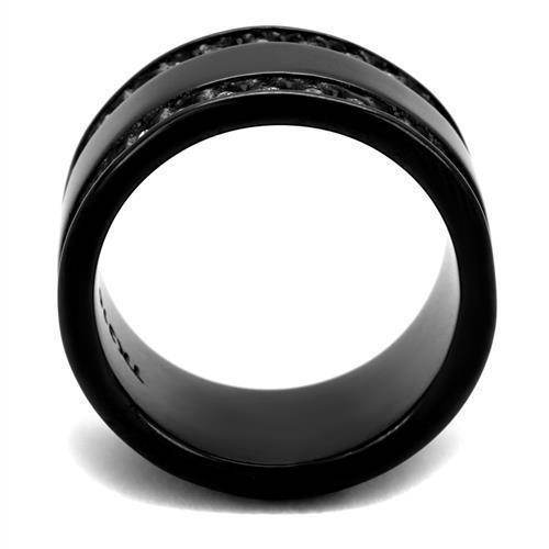 Stylish black synthetic crystal fashion ring with sleek design from VacationGrabs