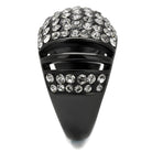 VacationGrabs synthetic crystal fashion ring with sparkling crystals on a black band for stylish elegance
