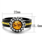 VacationGrabs synthetic crystal fashion rings with a yellow centerpiece and black band, measuring 22mm