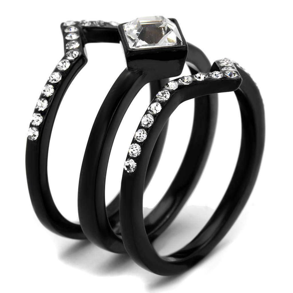 Black Synthetic Crystal Jewelry for Women featuring a stylish ring set with sparkling accents