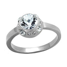 Elegant women's ring featuring a large synthetic crystal jewelry centerpiece with smaller crystals