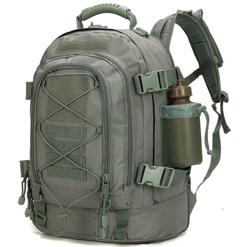 Durable VacationGrabs camping tactical bag with multiple compartments and water bottle holder